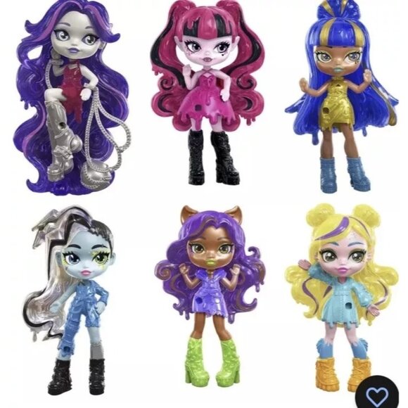 NEW! Monster High Fright Size Potions Mini Dolls 3 Inch Lot Of 3 Blind Packs - Picture 2 of 6